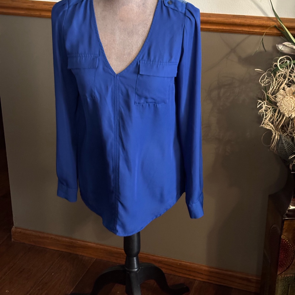 Candie's Royal Blue V-Neck Blouse